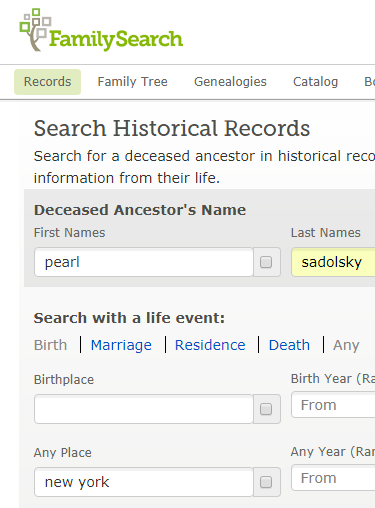 FamilySearch 1940 Census