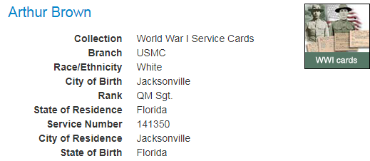 WWI Service Cards_Florida